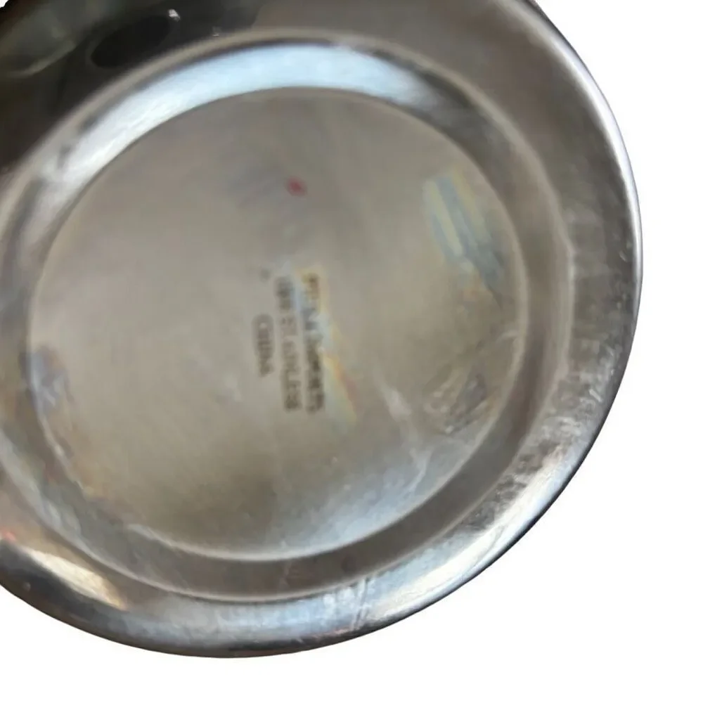 Pier 1 Imports Stainless Steel Martini Shaker Faux Blue Leather Band *Nice*